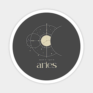 Aries Minimalist Zodiac Sign Design Magnet